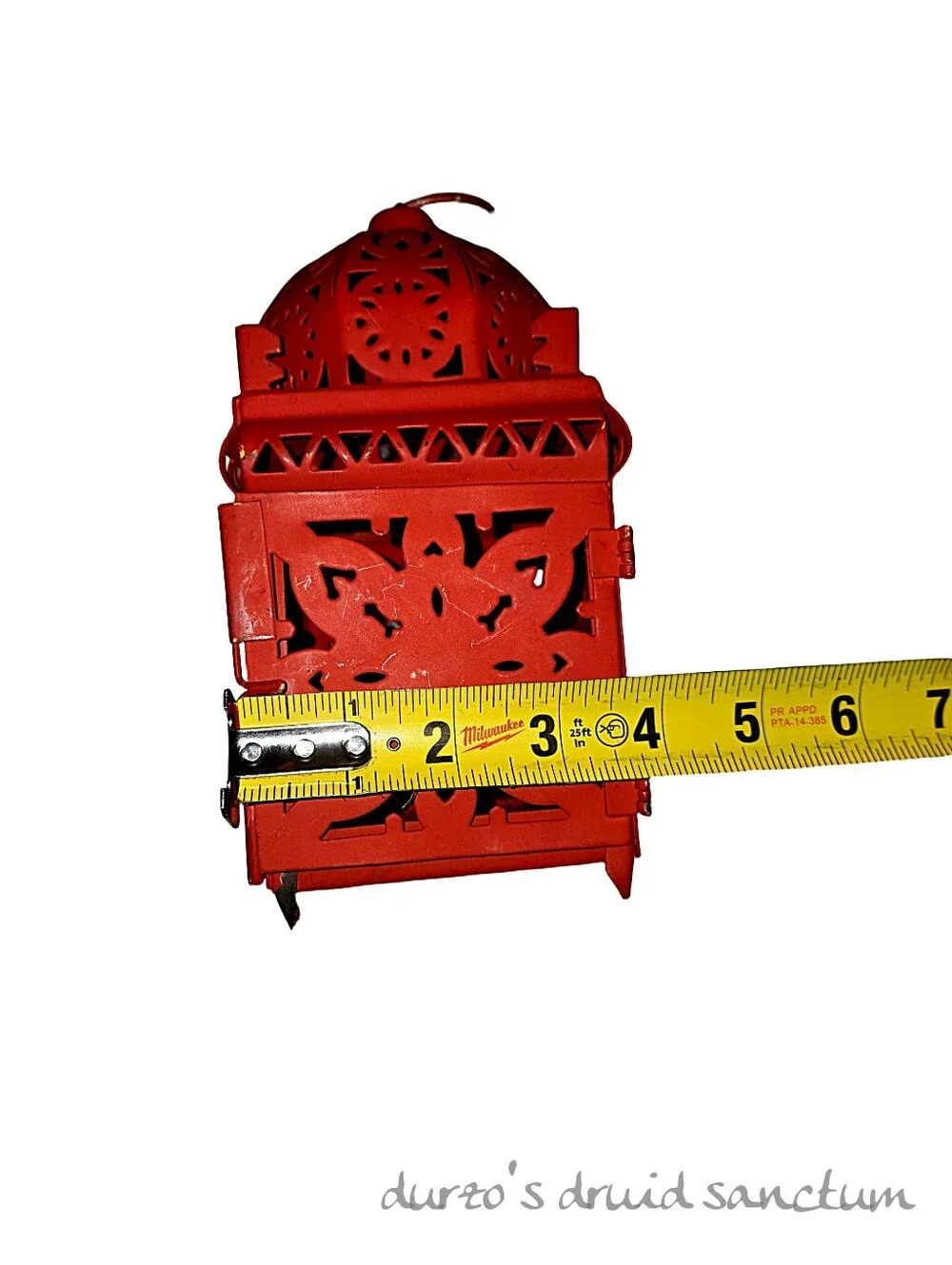 Red Metal Moroccan Style Candle Lantern Tea Light Holder 6